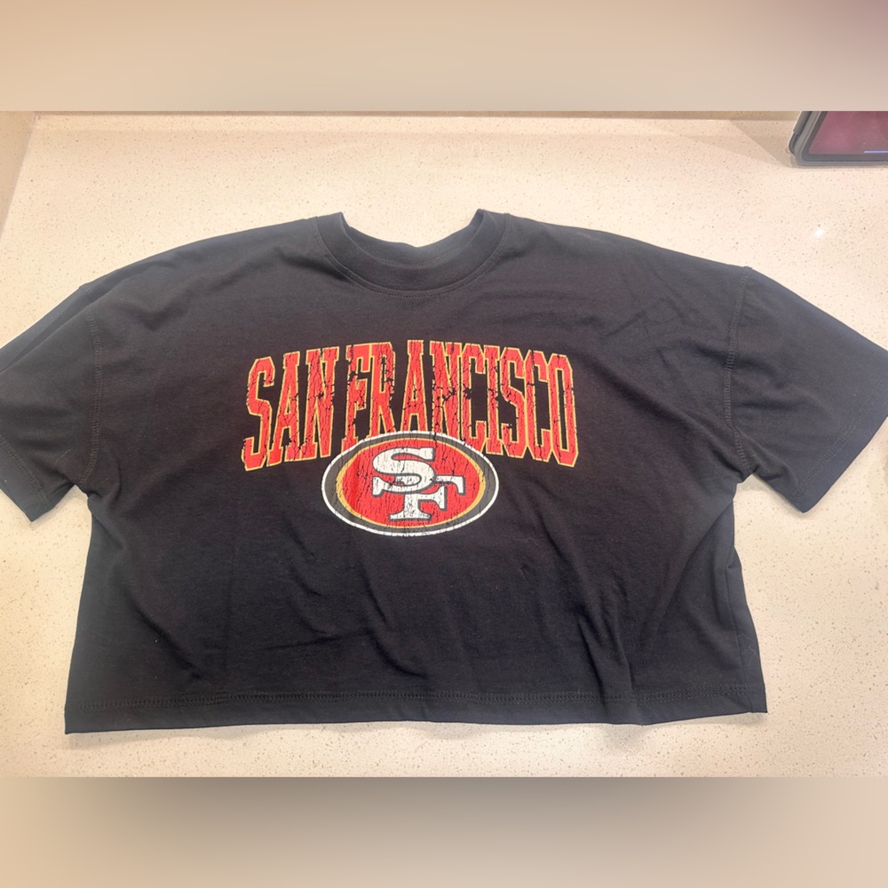 NFL Black and Red San Francisco Crop Top